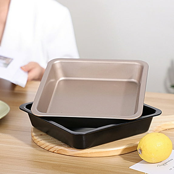 Large Capacity Food Grade Reusable Roasting Pan Non-Stick Square Deep Baking Pan, Household Supplies (7/8 Inch)