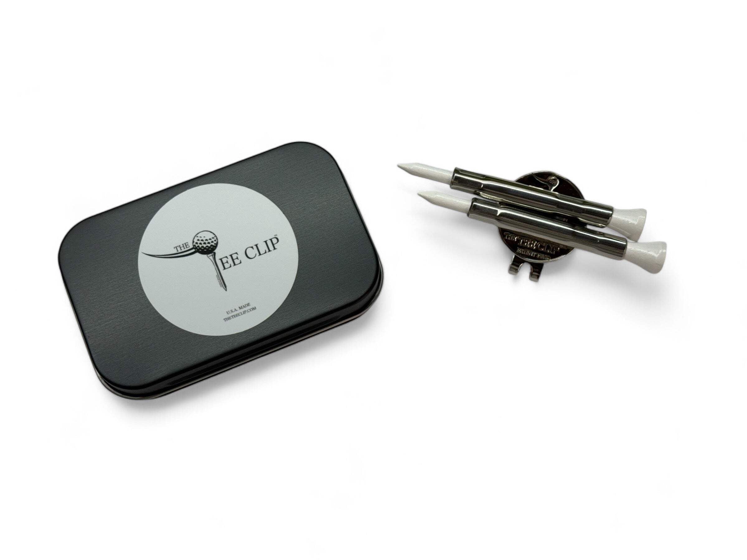 The Tee Clip Magnetic Golf Tee Holder with Magnetic Hat Clip