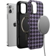 thumbnail image 4 of Case for iPhone 12/12 Pro Case | Harlequin Midnight Diamond | Black and Purple | Bold Protective Design | MagSafe Compatible Design, 4 of 6