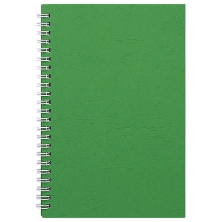 A5 Spiral Notebook 8.3 X 5.5 inches with Glossy Leather Grain Card Cover Margin Lined White Paper with Full Aperture for Double Sided Use Quality for scholars And Office A Notebook