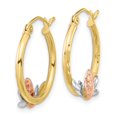 thumbnail image 2 of Primal Gold 10 Karat Tri-color Guadalupe Hoop Earrings, 2 of 4