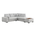 thumbnail image 2 of Eri 100 Inch Sectional Sofa, Right Chaise, Ottoman, Pillows, Light Gray, 2 of 5