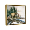 thumbnail image 3 of Moose Woodland Nature Composition Animals & Insects Graphic Art Metallic Gold Framed Art Print Wall Art, 3 of 6