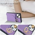 thumbnail image 5 of Nalacover Wallet Case for iPhone 14 Pro, Detachable Shoulder Strap Crossbody Lanyard Luxury PU Leather Magnetic Cover with Rotated Ring Kickstand Card Slots Holder Slim Fit Shockproof Case, Purple, 5 of 9