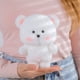 thumbnail image 4 of Oso de peluche blanco de 20/40cm, peluches de animales, vestido de oso Polar, muñeco blanco peludo, regalos de cumpleaños, 4 of 5