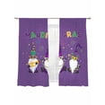 thumbnail image 7 of Mardi Gras Sheer Curtains 72 inches Long 2 Panels Set Carnival Gnome Mask Deep Purple Theme Tiers Sheers Rod Pocket Small Window Short Curtains for Kitchen Cafe, Each 52" W x 72" L, 7 of 7