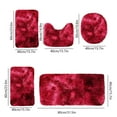 thumbnail image 3 of RBCKVXZ Mixed Color Bathroom Rugs Sets 5 Piece with Toilet Lid Cover, Memory Foam Non-Slip Absorbent Rugs and Mats for Bathroom, Microfiber Shaggy Machine Washable Bath Rug Set (Red), 3 of 8
