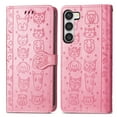 thumbnail image 2 of for Samsung Galaxy S22 Plus Case Wallet,Magnetic Closure PU Leather Cute Embossed with Wrist Strap, RFID Blocking Card Slots Pocket Flip Kickstand Protective Phone Case Cover,Pink, 2 of 11
