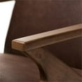 thumbnail image 6 of Bowery Hill Mid-Century Wood/Faux Leather Accent Arm Chair with Ottoman in Brown, 6 of 8