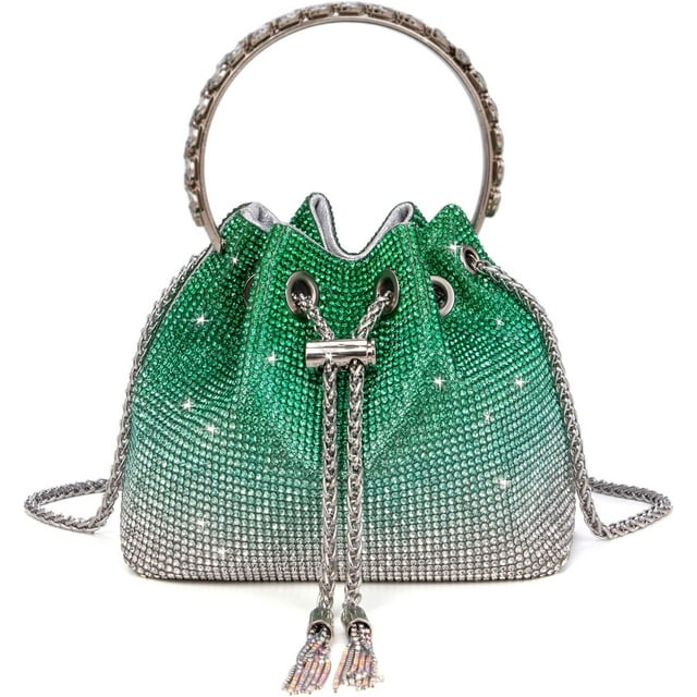 LHSHID Bling Crystal Rhinestone Purse for Women Sparkly Clutch Handbag Crossbody Bag for Evening Wedding Party Prom