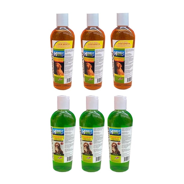 Set de Limpieza para Mascotas Homely Pets Lico Shampoo Regular y Antipulgas 6 piezas