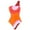 Red, variant on QHFBli Women's One Piece Swimsuit One Shoulder Bathing Suit Cutout Color Block Swimwear
