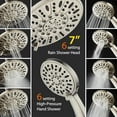 thumbnail image 3 of for California - 7" Premium High Pressure 3-Way Rainfall Combo for Best of Both Worlds - Enjoy Luxury 6-Setting Rain Showerhead and Hand Held Shower Separately or Together - Nickel Finish, 3 of 5