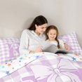 thumbnail image 5 of Catabedysis Modern Geometric Plaid 7-Piece Twin Bedding,Bowknot Monogrammed R Design Bedding Comforter Set,Colorful Stars Reversible For Girls, 5 of 7
