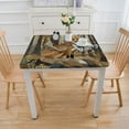 thumbnail image 3 of HAOXIT Tablecloth, Animal Theme a Fluffy Wild in The and Design Pattern Print, Dining Room Kitchen Rectangular Table Cover 60''x60'', 3 of 7