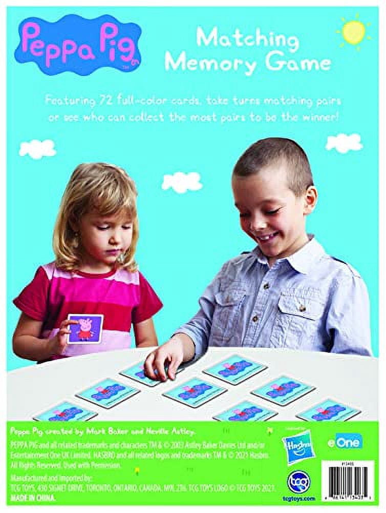 TCG TOYS Peppa Pig Memory Matching Game with 72 cards Kids Age 3+ years