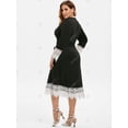 thumbnail image 4 of Plus Ver en contraste Vestido a media pierna de encaje Rosegal Vestidos casuales de talla grande, 4 of 5
