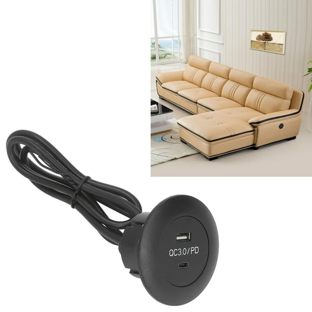 USB Charging Station 4 Port for Multiple Devices - Space Saving, Strong Compatibility - Phone Stand, 5Ft Extension Cord