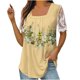 thumbnail image 2 of Fiudx Camisetas para Mujer Camisa Superior Informal de Manga Corta con Estampado Informal Ya La Moda para Mujer, 2 of 5