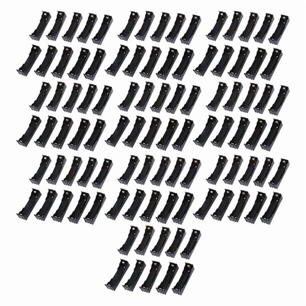 100Pzs Negro Abierta Sostenedor Caja de Bateria para 3.7V 18650 Bateria
