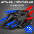 thumbnail image 4 of Set Casco De Bicicleta  Bloosom Adulto Ciclismo Negro 52-58 cm, 4 of 4