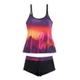 thumbnail image 5 of Generic Women Plus Size Swim Suits Printing Modest Ruched Swimsuits Two Piece Tankini Tops with Shorts Swimwear, 5 of 6