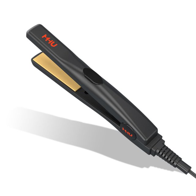 Plancha de pelo con turmalina, cerámica y temperatura constante inteligente, miniplancha plana de 0,5 pulgadas, tamaño de viaje pequeño