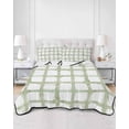 thumbnail image 2 of Full Size Quilt Bedding Set, Sage Green Buffalo Plaid Reversible Summer Quilt 3 Pieces, Farmhouse Check Stripes Geometric Lightweight Bedspreads Coverlets with 2 Pillow Shams for All Seasons, 2 of 5