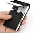 thumbnail image 3 of LQQBOX Business Card Holder, PU Leather Business Card Case Pocket Card Holders for Men or Women, Metal Slim Name Card Holder Business Card Carrier with Magnetic Closure, Black, 3 of 7