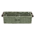 thumbnail image 2 of Woven Storage Basket Handwoven Paper Rope Bin Rustic Decorative Storage with Sturdy Wooden Handles for Bathroom Living Room Kitchen Office, 2 of 7