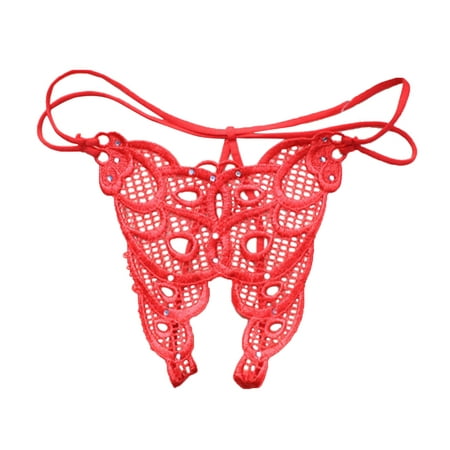 Clearance Women Sexy Hollow Bandage G String Open Crotch Thongs Low Waist Panties Underwear for