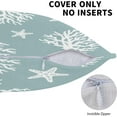 thumbnail image 3 of Seafoam Coastal Pillow Covers 18 X 18 Inch Set of 2, Blue Coral Starfish Throw Pillow Covers Summer Nautical Beach Decorative Pillowcase Linen Square Outdoor Cushion Cover for Home Bed Couch Sofa, 3 of 6