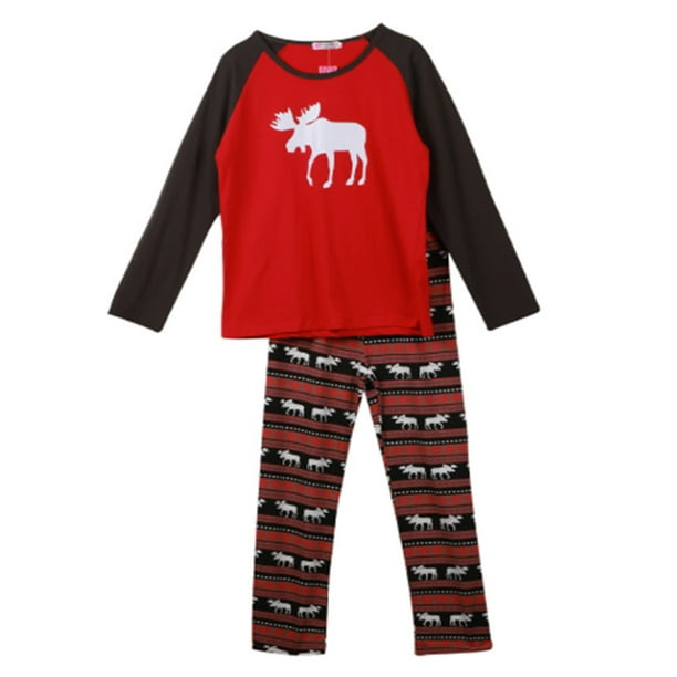 Xmas Moose Fairy Christmas Family Pajamas Set Matching Adult Kids
