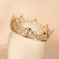 thumbnail image 3 of Royal King Crown para hombres/mujeres (unisex) - Coronas y tiaras de príncipe de metal, sombreros de fiesta de cumpleaños redondos completos, accesorios de disfraces medievales para bailes, bodas, 3 of 5