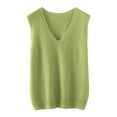 thumbnail image 4 of AherBiu Summer Vests for Women Knitted Sweater Tank Top Deep V Neck Sleeveless Casual Comfy Blouse, 4 of 4