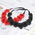 thumbnail image 5 of Paquete de 2 diademas con corona de flores rosas, guirnalda para el pelo de boda, tocado, accesorio para el cabello para niñas, mujeres y niños, 5 of 5