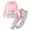 Pink, variant on Piuwrlz Long Sweatshirt Sleeved and Elastic Waist Pants Little Girls Boys Sweatsuits 2pcs Sets New Fashionable Hood Activewear Set Pink Size 130