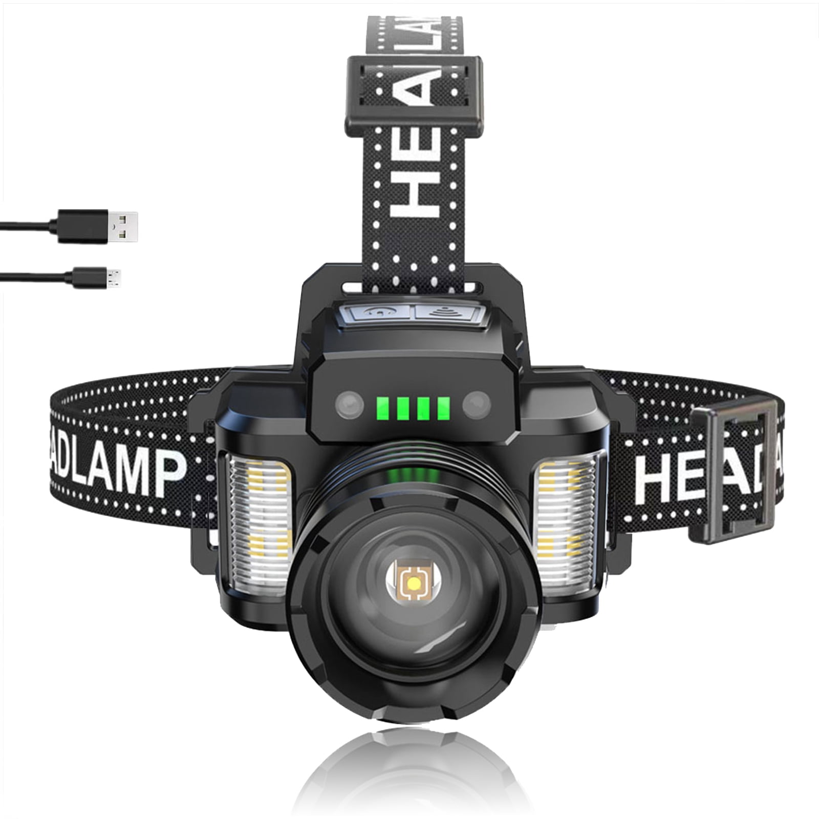 LED Headlamps 20000 Lumens High Power Rechargeable Super Bright Head