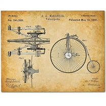 Velocipede Bicycle Art - 11x14 Unframed Patent Print - Great Gift for Bicyclists