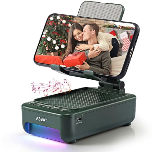 ASEAT Regalos para hombres él, soporte para teléfono celular con altavoz Bluetooth y luz LED que cambia de color, regalos únicos para mujeres, papá, su marido, regalos de cumpleaños para hombres