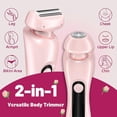 thumbnail image 2 of 2-in-1 Bikini Trimmer for Women, Dual Head Electric Razor Womens Shaver, Rechargeable & IPX7 Waterproof, 2 of 5