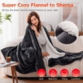 thumbnail image 5 of Warmrest Electric Throw Blanket Heated Blanket with 6 Heating Levels and 4 Hours Auto Shut Off, Flannel to Sherpa Super Cozy Heating Blanket, Machine Washable, 50" x 60", Charcoal, 5 of 8