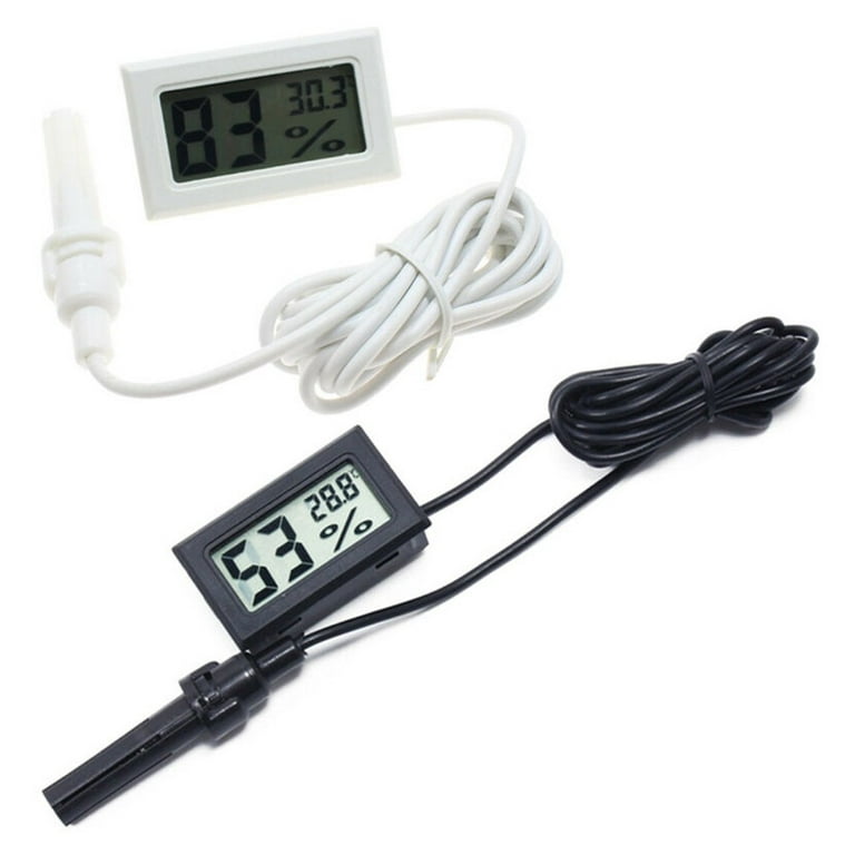 Great Choice Products Mini Reptile Terrarium Digital Thermometer Hygrometer  With Probe Humidity Gauge