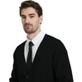 thumbnail image 6 of Kallspin Men’s Cardigan Sweater Wool Blend V Neck Buttons Cardigan with Pockets(Black,2X-Large), 6 of 10