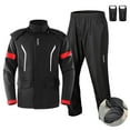 thumbnail image 1 of Wosawe WOSAWE Detachable Cycling Rain Suit with Concealed Shoe Covers, Waterproof Polyester Jacket & Pants Set for Outdoor Riding, Black/Green, Size XL/2XL, 1 of 6