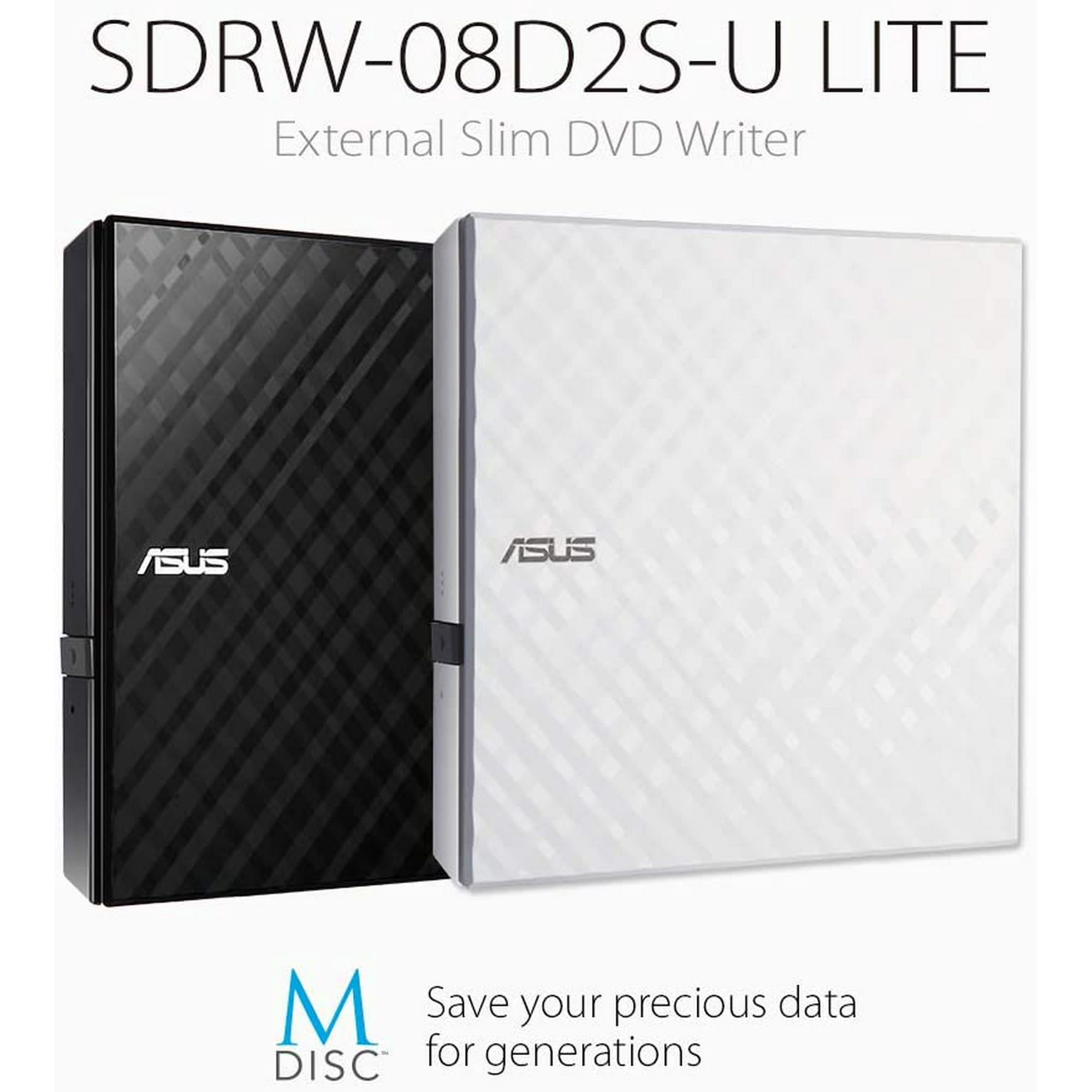 Asus Computer International Direct External Slim White 8x Dvd Rw Optical Drive Sdrw 08d2s U Withg Aci As Walmart Canada