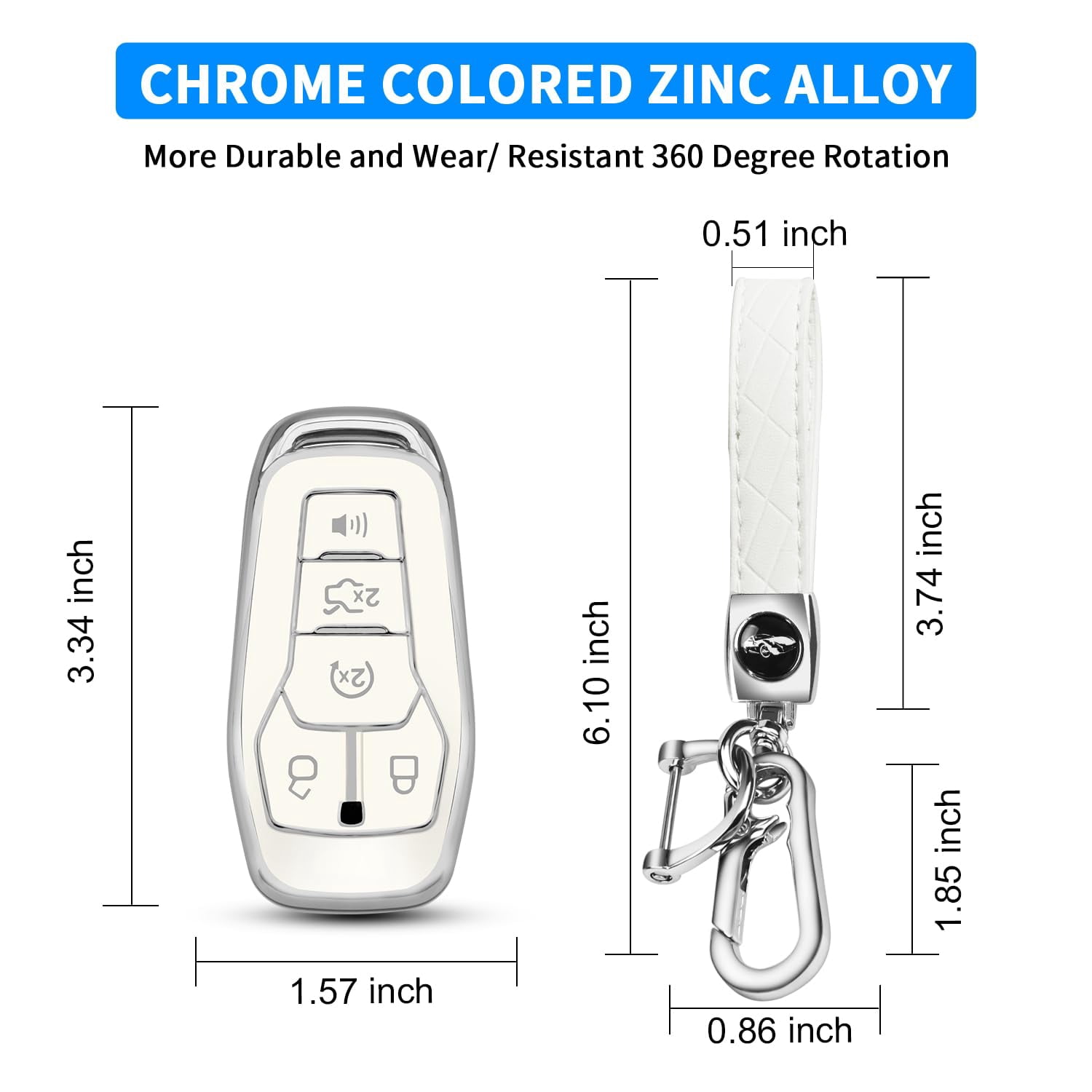 For Ford Key Fob Cover with Keychain, Shell Compatible with Ford Explorer F150 Lincoln MKC MKX MKZ Fusion Mustang Edge Remote Key Vehicle Accessories