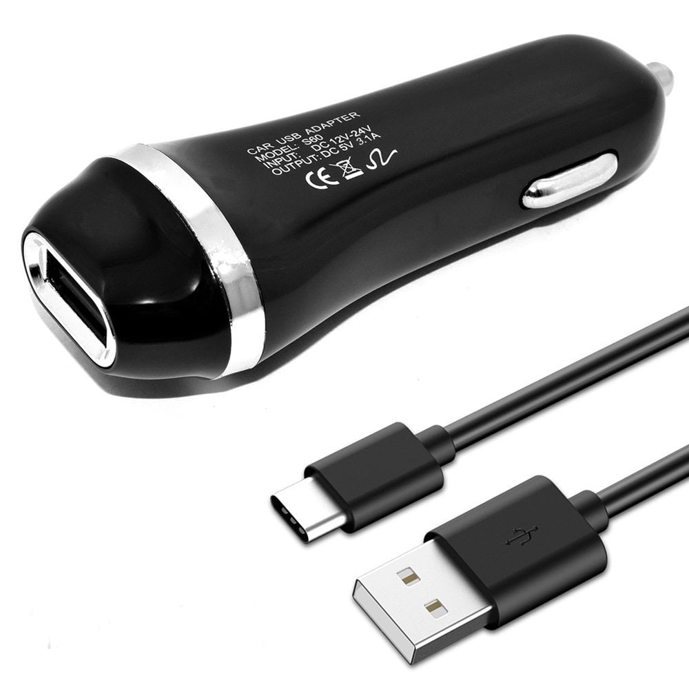 SOGA Rapid Auto Vehicle Car Charger + Type C USB Adaptor for Cell