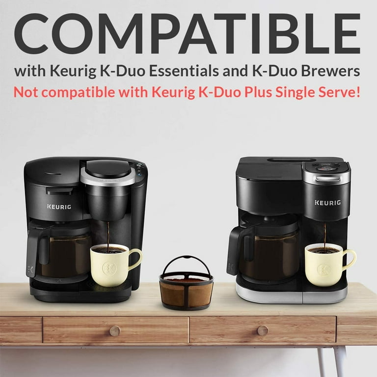  GoodCups Keurig K Duo Coffee Filter and 2 Reusable K Cups for K- Duo Essentials, K-Duo Brewers Only - Carafe Basket Coffee Filters and 2  Refillable Kcups for Keurig Duo, K-Duo Essentials