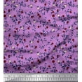 thumbnail image 1 of Soimoi Purple polyester Crepe Fabric Leaves & Fruits Printed Fabric 1 Yard 42 Inch Wide, 1 of 1